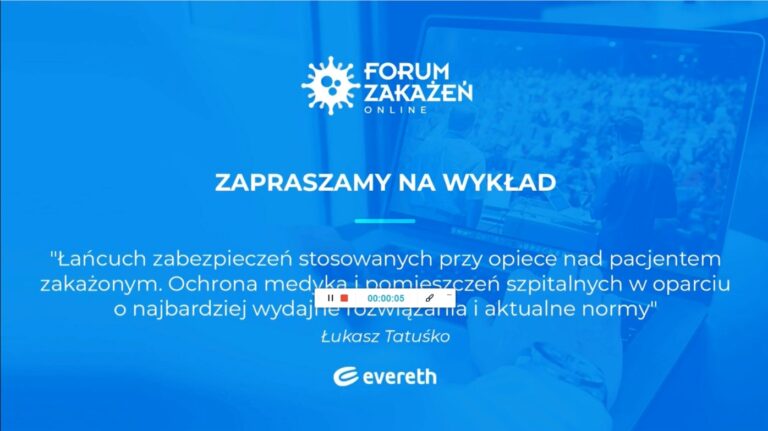 Forum Zakażeń 2020 – wykład dyrektora handlowego Greenpol Łukasza Tatuśko na konferencji.